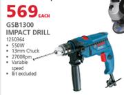 Bosch Impact Drill 550W GSB1300-Each