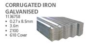 Corrugated Iron Galvanised 0.27 x 8.5mm 4.2m-Each