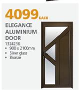 Swartland Elegance Silver Glass Bronze Aluminium Door 900 x 2100mm-Each