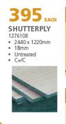 Shutterply (Untreated) C+/C 18mm 2440 x 1220mm-Each