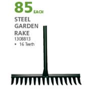 Steel Garden Rake (16 Teeth)-Each