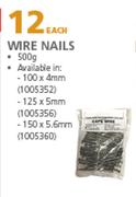 Wire Nails-500g Each