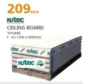 Nutec Ceiling Board-4 x 1200 x 3600mm Each