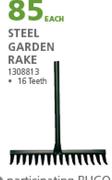 Steel Garden Rake 16 Teeth 1308813-Each