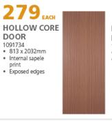 Swartland Hollow Core Door 1091734-813 x 2032mm Each