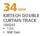 Kirtech Double Curtain Track 1089243-1.5m Each