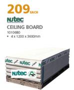 Nutec Ceiling Board 1010680-4 x 1200 x 3600mm Each