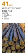 Creosote Round Pole Pine 2.4m 1290776-50 x 80mm Each