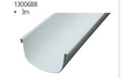 Half Round PVC Gutter 4.5m 1300687-Each