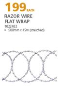 Razor Wire Flat Wrap 1022482-500mm x 15m (Stretched) Each