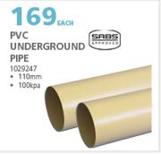 PVC Underground Pipe 1029247-110mm Each
