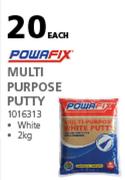 Powafix Multi Purpose Putty (White) 1016313-2Kg Each