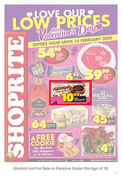 Shoprite KZN : Love Our Low Prices Valentine's Day (05 Feb - 14 Feb 2018), page 1