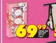 Vintage Pink Bath Soap Gift Set-3 Piece