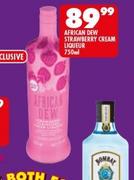 African Dew Strawberry Cream Liqueur-750ml