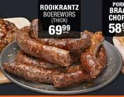 Rooikrantz Boerewors (Thick)-Per kg