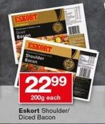 Eskort Shoulder/ Diced Bacon-200g Each