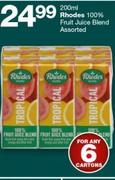 Rhodes 100% Fruit Juice Blend Assorted-6 x 200ml