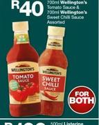 Wellington's Tomato Sauce 700ml  & Wellington's Sweet Chilli Sauce 700g Assorted-For Both 
