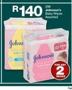Johnson's Baby Wipes Assorted 288's Pack-For 2 Packs