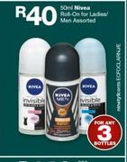 Nivea Roll-On For Ladies/ Men Assorted-3 x 50ml 
