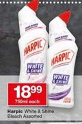 Harpic White & Shine Bleach-750ml Each