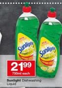 Sunlight Dishwashing Liquid-750ml Each