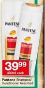 Pantene Shampoo/Conditioner-400ml Each