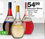 Robertson Winery Natural Sweet/White/Red/Rose-1.5Ltr Each