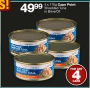 Cape Point Shredded Tuna In Brine/Oil-4x170g