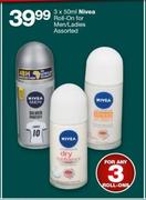 Nivea Roll-On For Men/Ladies-3x50ml
