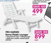 Pro Garden Roma Plastic Lounger-Each