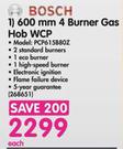 Bosch 600mm 4 Burner Gas Hob WCP PCP615B80Z