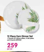 12 Piece Fern Dinner Set-Per Set
