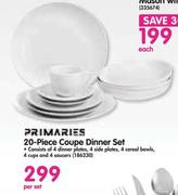 Primaries 20 Piece Coupe Dinner Set-Per Set