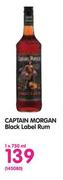 Captain Morgan Black Label Rum-750ml