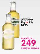 Savanna Dry Or Lite NRB's-24 x 330ml