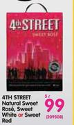 4th Street Natural Sweet Rose, Sweet White Or Sweet Red-5Ltr