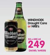 Windhoek Draught Cans Or NRB's-24 x 440ml