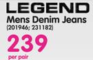 Legend Mens Denim Jeans-Per Pair