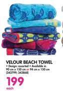 Velour Beach Towel-Each