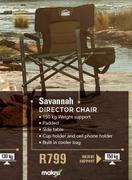 campmaster savannah director chair with cooler