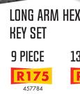 9 Piece Long Arm Hex Key Set