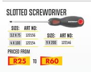 Slotted Screwdriver 3.2x75 To 9x200-Each