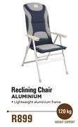 Camp Master Reclining Chair Aluminium