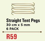 Camp Master Straight Tent Pegs 30cm x 5mm 6 Pack