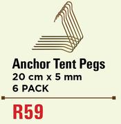 Camp Master Anchor Tent Pegs 20cm x 5mm 6-Pack
