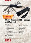 Camp Master 14-In-1 Aluminium LED Flashlight And Multi-Tool