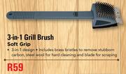 Camp Master 3-In-1 Grill Brush Soft Grip