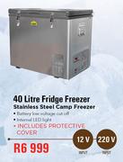 Camp Master 40Ltr Fridge Freezer Stainless Steel Camp Freezer